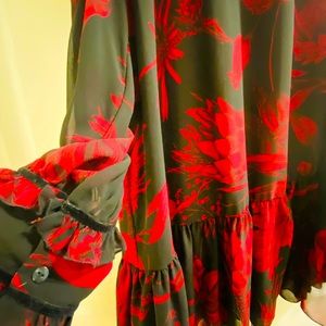 Zara printed floral dress (size L)